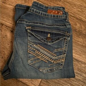 lei bootcut Blue Jeans with Embroidered Pocket size 5